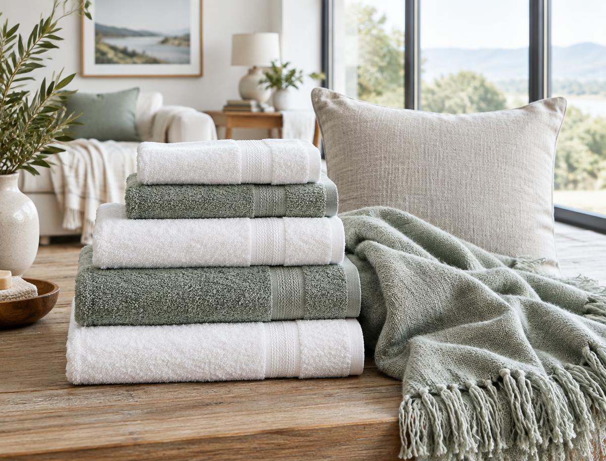 Folded towels and home textiles